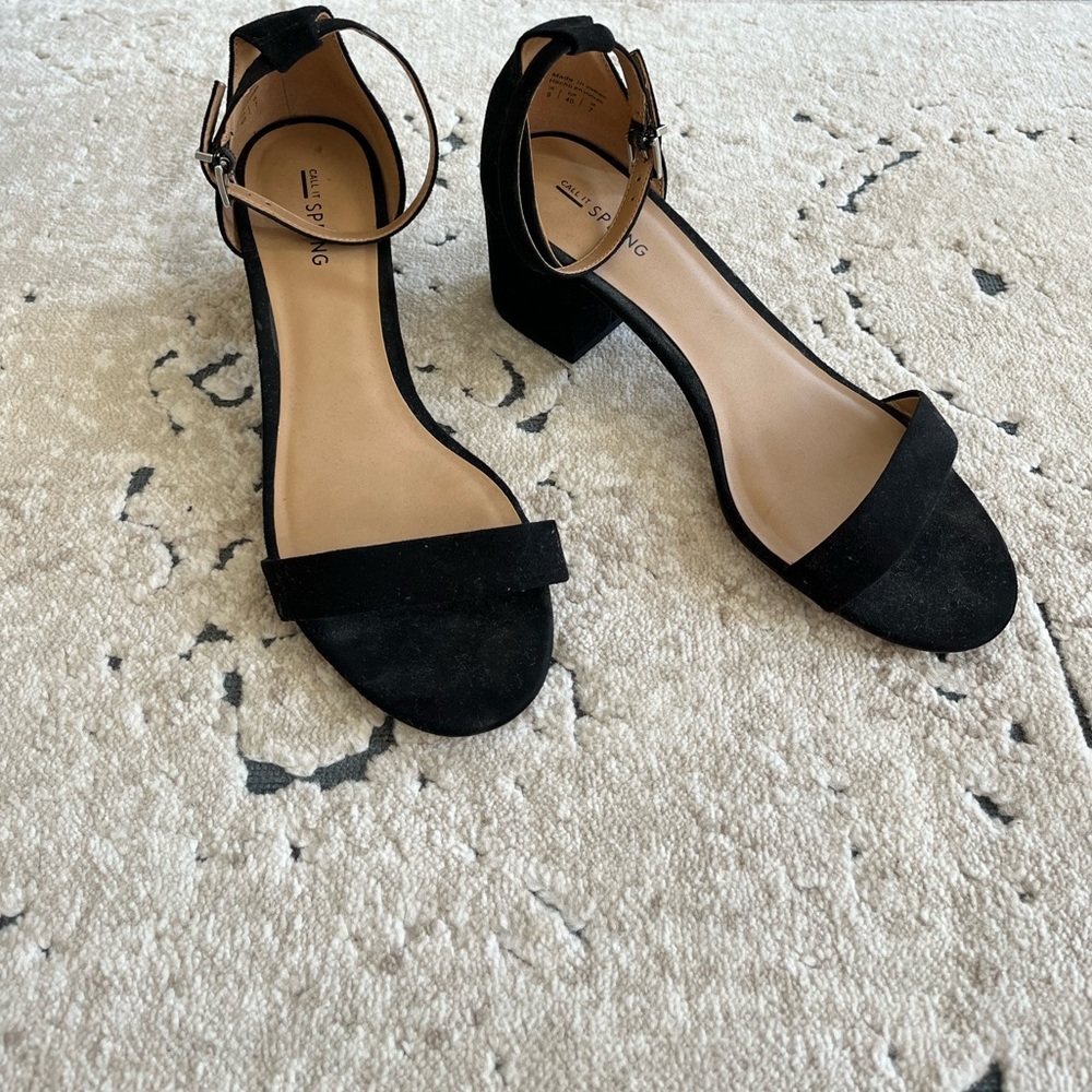 Call it Spring Black Open Toe Shoes - Picture 2 of 4